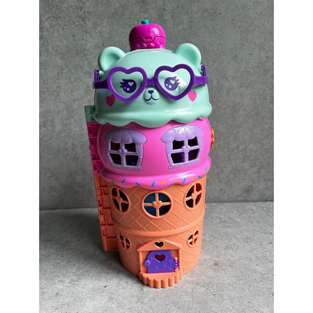 Polly Pocket Gelato House Ice Cream Cone Playset with Micro Doll and Pets 90s